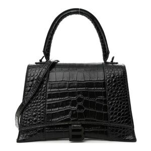 Balenciaga Medium Hourglass Bag - Black Croc